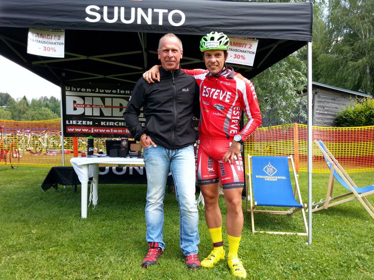 Lokalmatador und regionales SUUNTO-Testimonial Wolfgang Krenn mit Heinz Michalka.